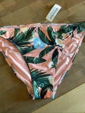 La Vie En Rose Pink Tropical Print Bikini Bottoms